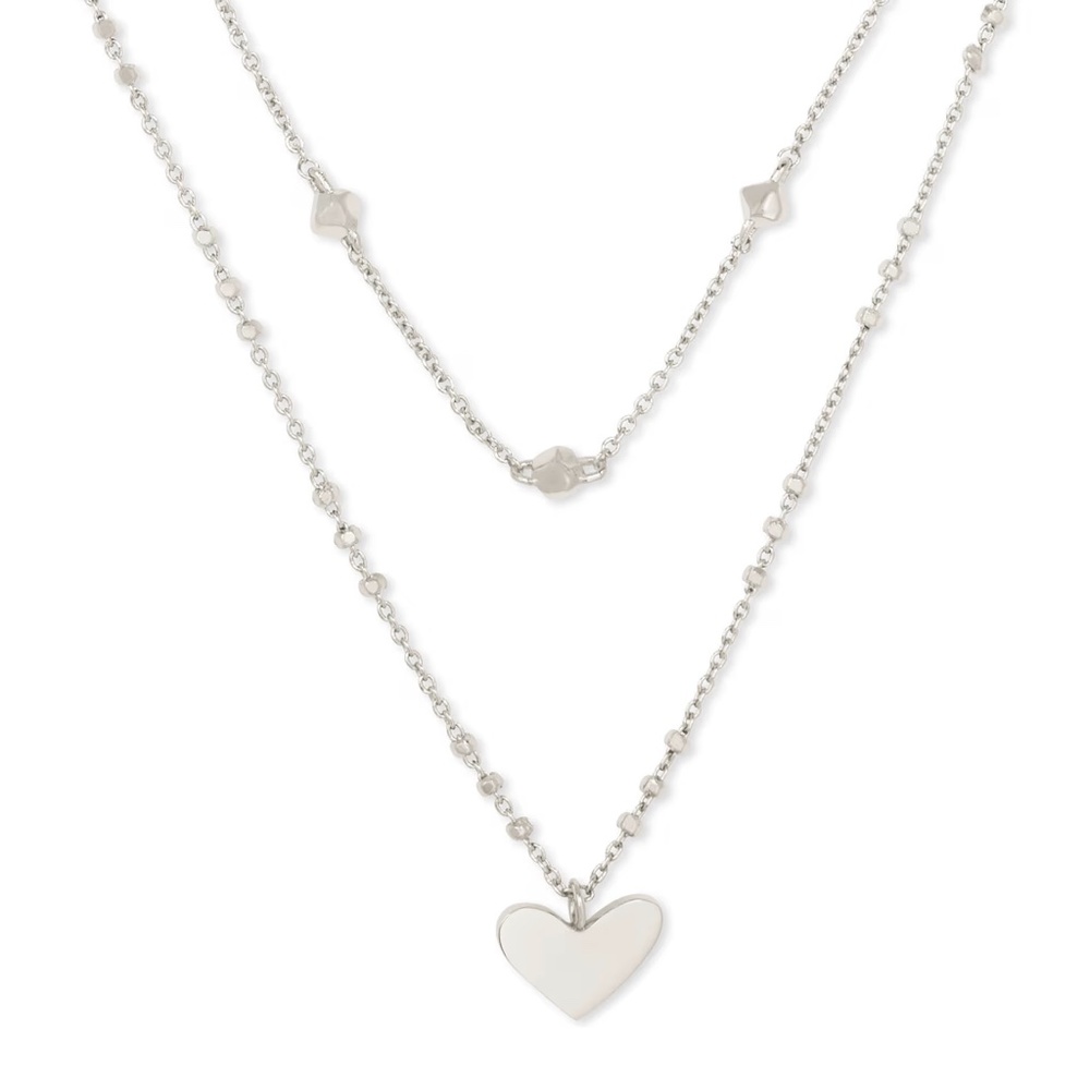 Kendra Scott Ari Heart Multi Strand Necklace Silver